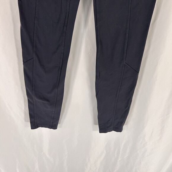 Athleta Leggings Women's Medium Solid Blue Pull On Pockets Mid Rise - Picture 3 of 7